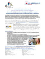 Weitere Infos zum BFD im Heilpädagogischen Kindergarten oder Sprachheilkindergarten PDF Aushang mit Informationen und Foto