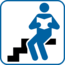 Piktogramm: lesende Figur auf einer Treppe Piktogramm: lesende Figur auf einer Treppe
