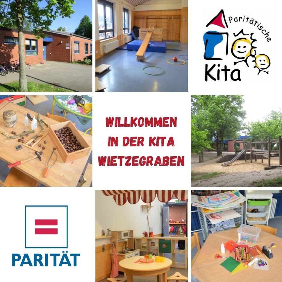 Bildcollage: Willkommen, 2 Logos und Bilder vom Haus